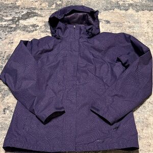Eddie Bauer Lavender Patterned Rain Jacket